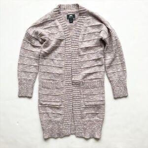 Roots light purple knit open front cardigan EUC S(5-6Y)